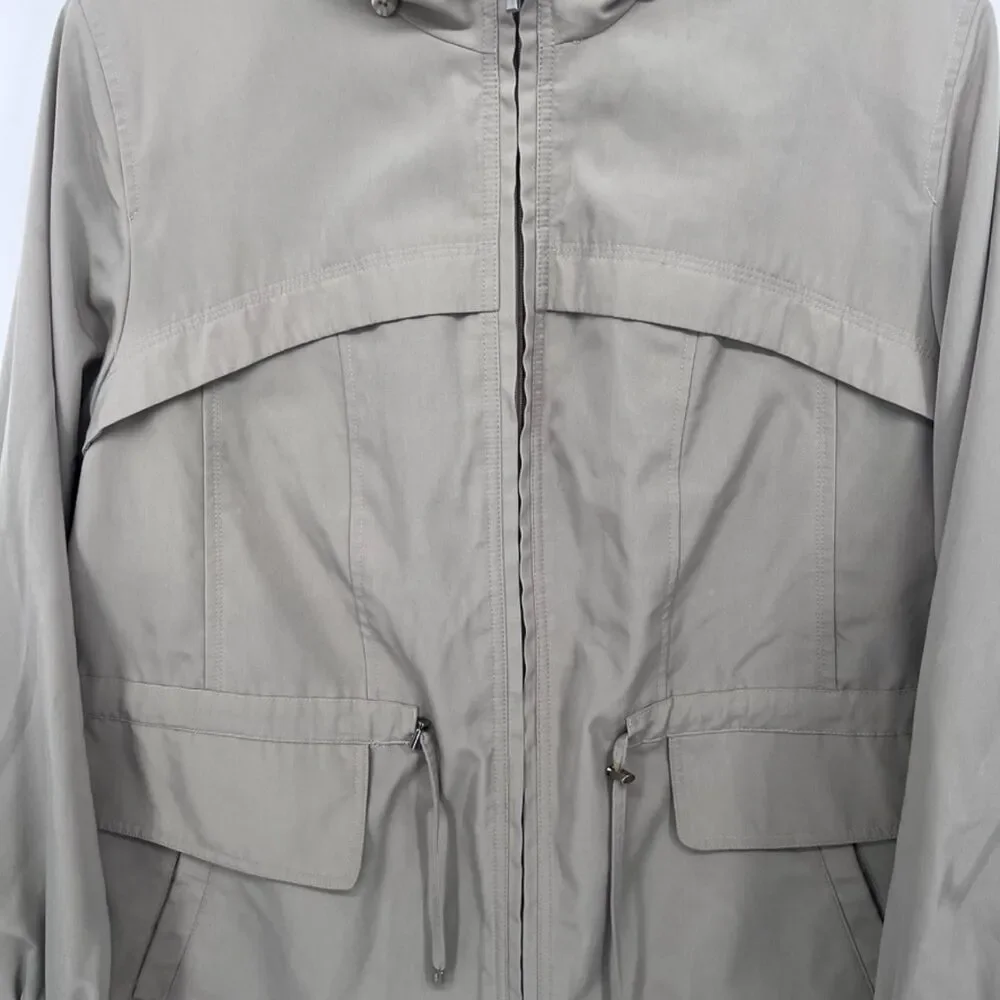 FS Limited Khaki Utility Jacket Zip Drawstring Waist Wind Rain Jacket Sz 1X‎